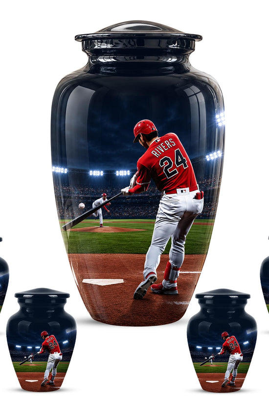 Baseball Cremation Urn for Ashes - Baseball Player Memorial Urn