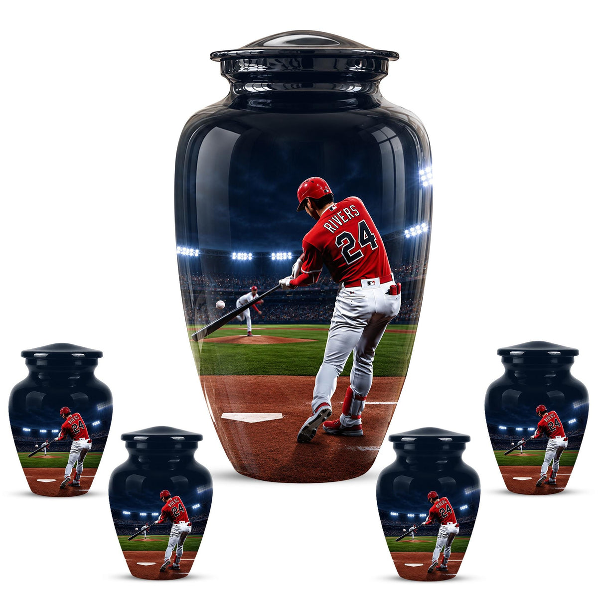 Baseball Cremation Urn for Ashes - Baseball Player Memorial Urn