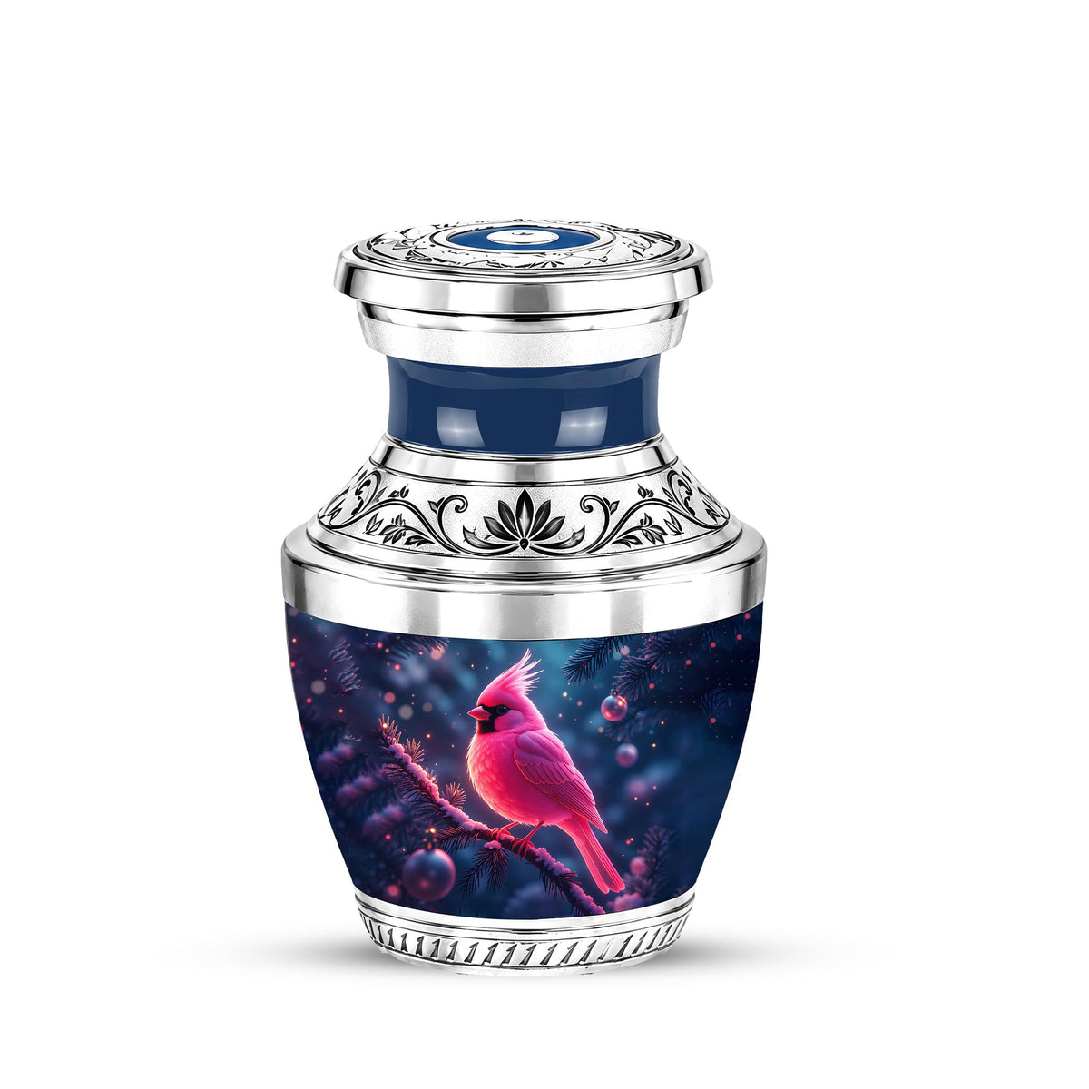 Personalized Cardinal Cremation Urn, Winter Bird Memorial Ashes Urn, Christmas Remembrance Tribute