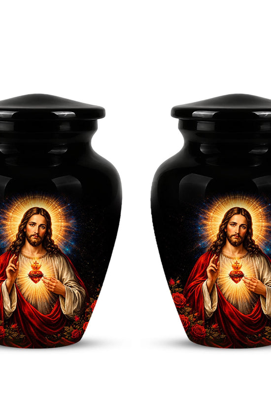 Memorials Urn for Human Ashes,Jesus Christ Memorial Urn  - Personalized Adult Funeral Keepsake