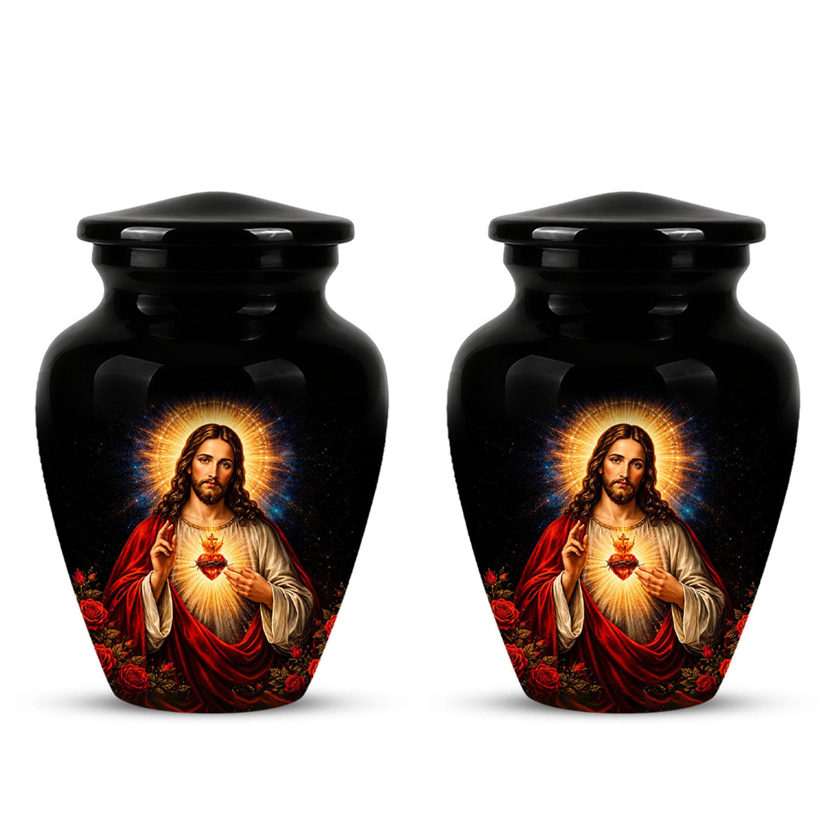 Memorials Urn for Human Ashes,Jesus Christ Memorial Urn  - Personalized Adult Funeral Keepsake