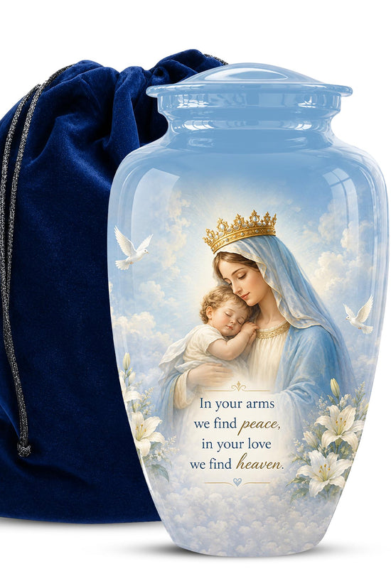 Angel Mom Cremation Urn - Blue Dove Memorial Ashes Container