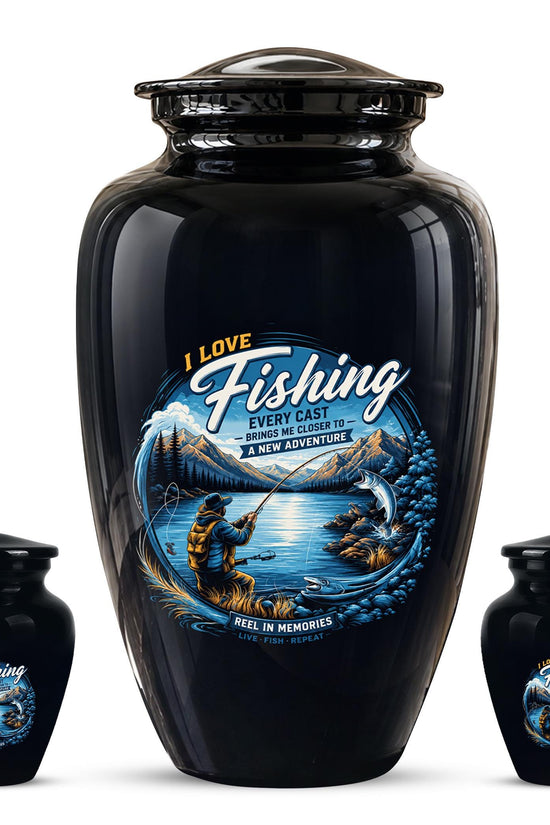 Personalized Fishing Memorial Urn - Adults Ashes For Male