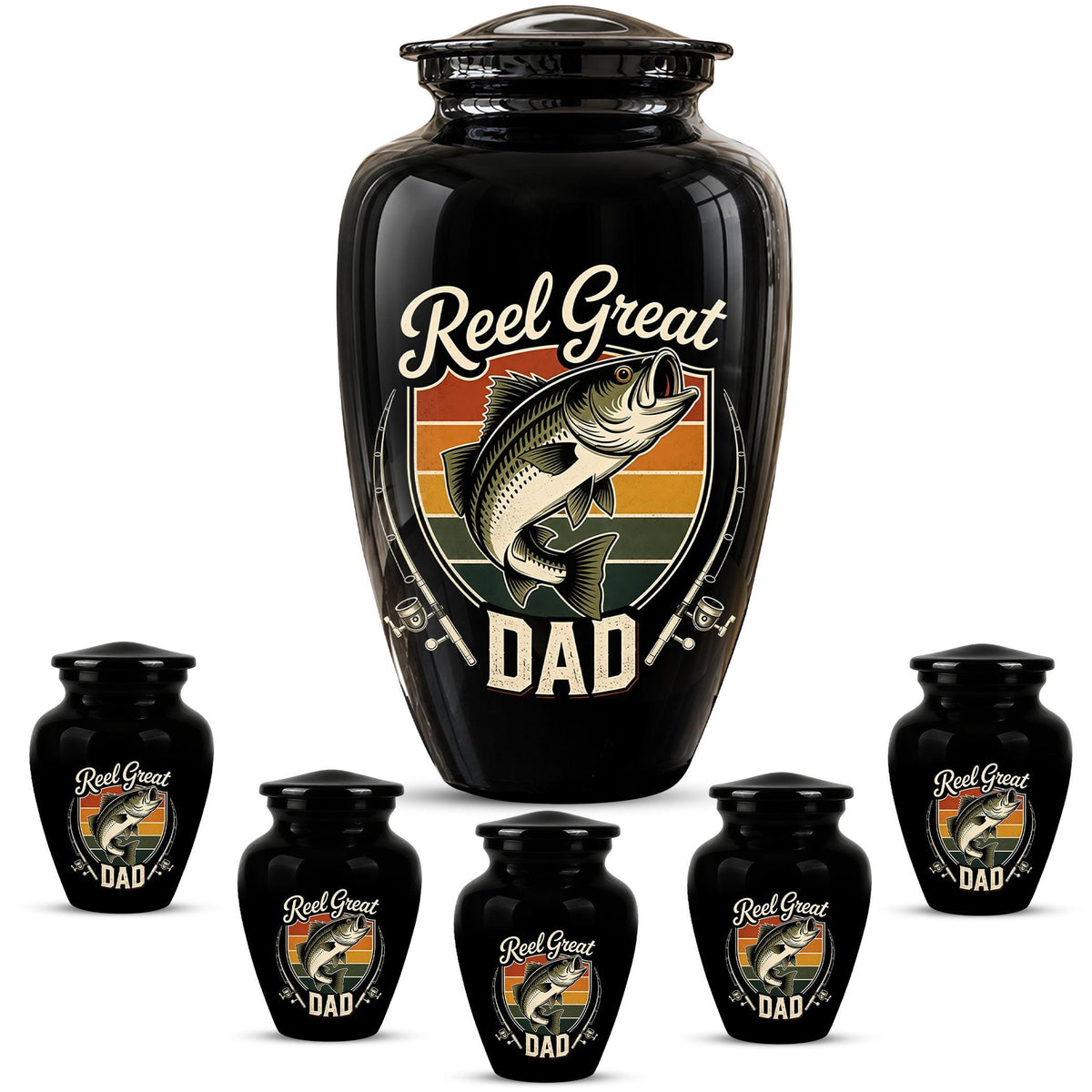 Personalized Fishing Memorial Urn for Dad - Adults Ashes For Memorial Urn