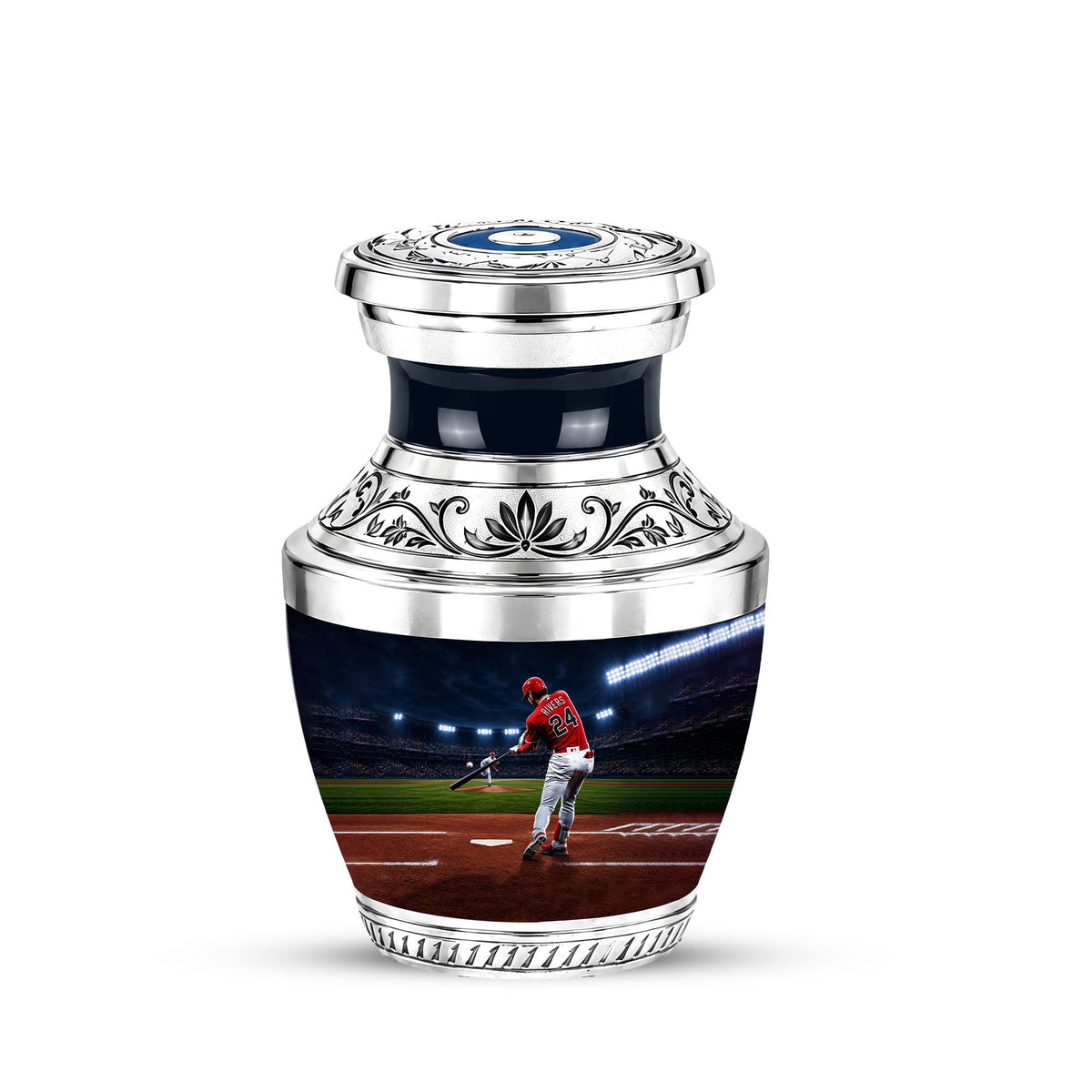 Baseball Player Cremation Urn for Ashes - Red Jersey Baseball Memorial Urn