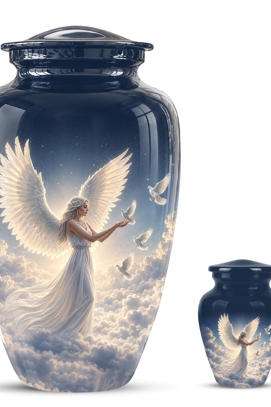 Personalized Angel Cremation Urn for Ashes - Female Angel Dove Memorial Urn