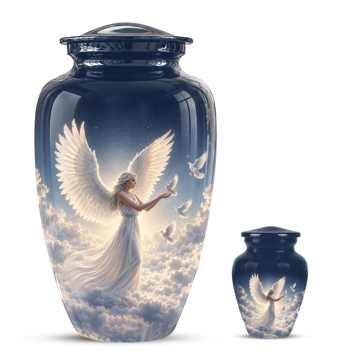 Personalized Angel Cremation Urn for Ashes - Female Angel Dove Memorial Urn