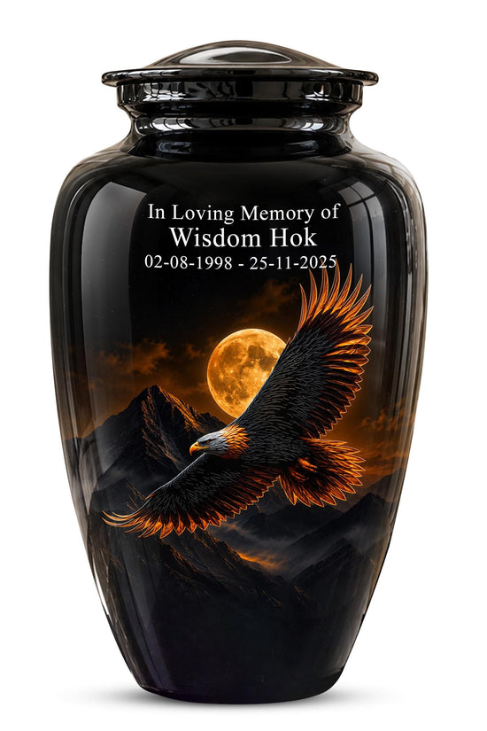 Eagle Cremation Urn for Ashes - Black Bald Eagle Memorial Urn