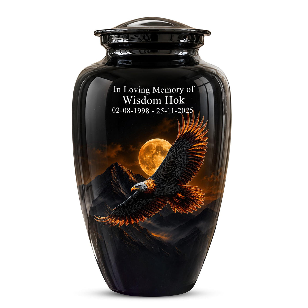 Eagle Cremation Urn for Ashes - Black Bald Eagle Memorial Urn