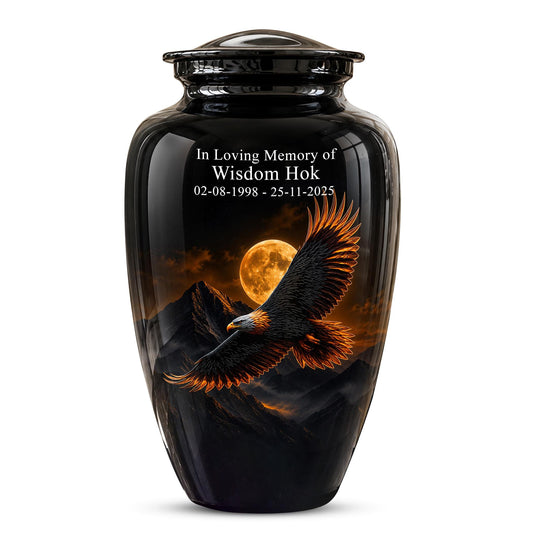 Eagle Cremation Urn for Ashes - Black Bald Eagle Memorial Urn