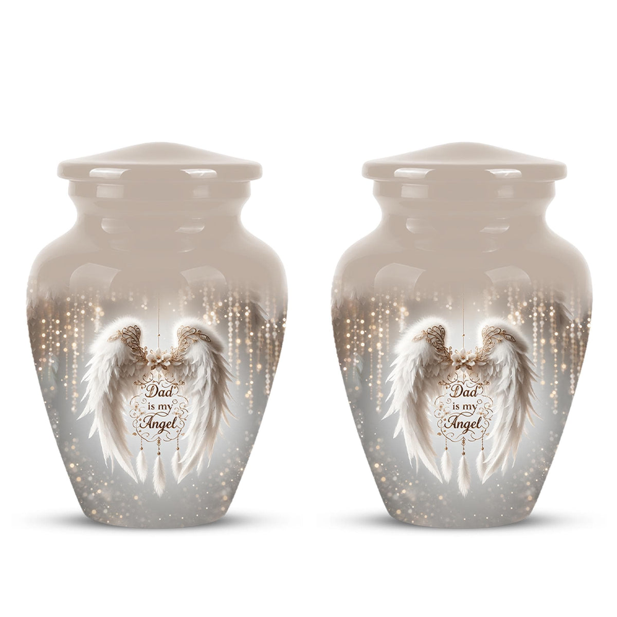 Personalized Dad Memorial Urn - Angel Wings Funeral Urns