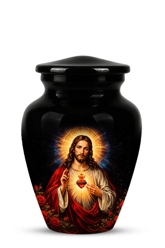Memorials Urn for Human Ashes,Jesus Christ Memorial Urn  - Personalized Adult Funeral Keepsake