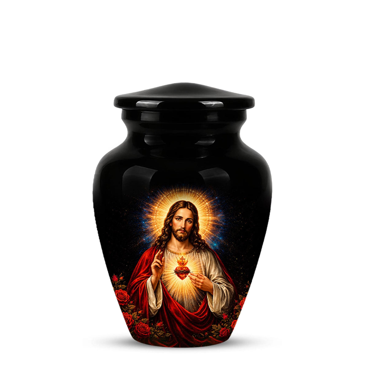 Memorials Urn for Human Ashes,Jesus Christ Memorial Urn  - Personalized Adult Funeral Keepsake