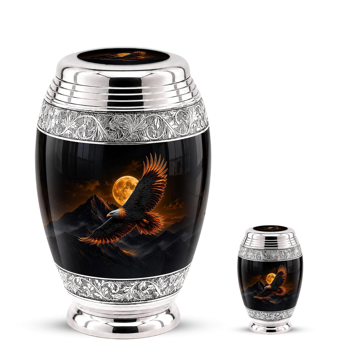 Bald Eagle Cremation Urn for Ashes - Golden Moon Mountain Memorial Urn