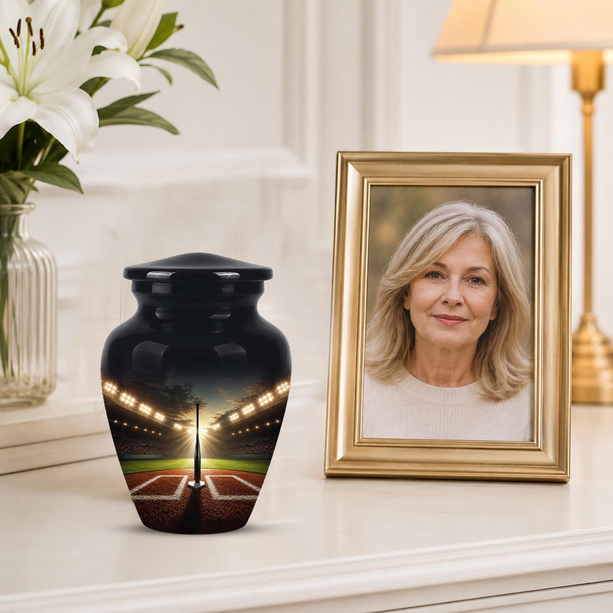 Personalized Baseball Stadium Cremation Urn - Memorial Keepsake for Adults