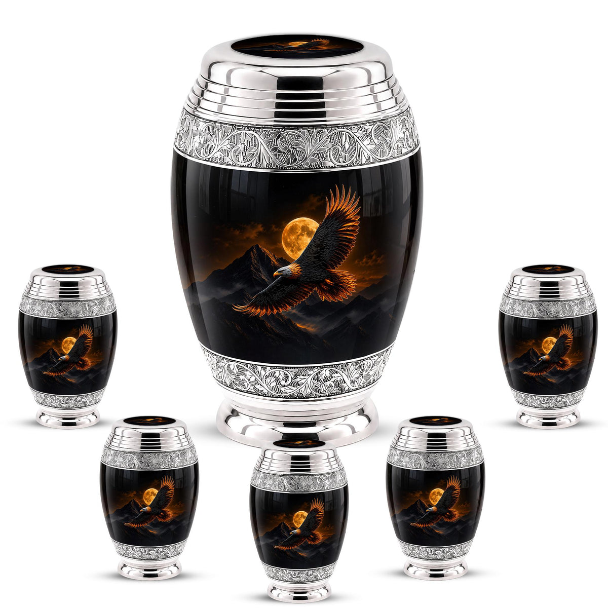 Bald Eagle Cremation Urn for Ashes - Golden Moon Mountain Memorial Urn