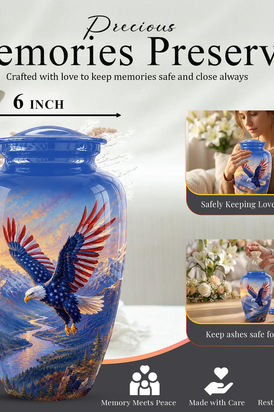 Bald Eagle Cremation Urn for Ashes - Blue Mountain Eagle Memorial Urn