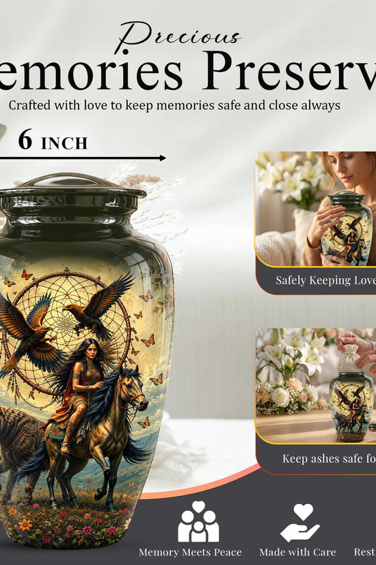 Personalized Urns for Human Ashes Adult - Native American Urn for Ashes