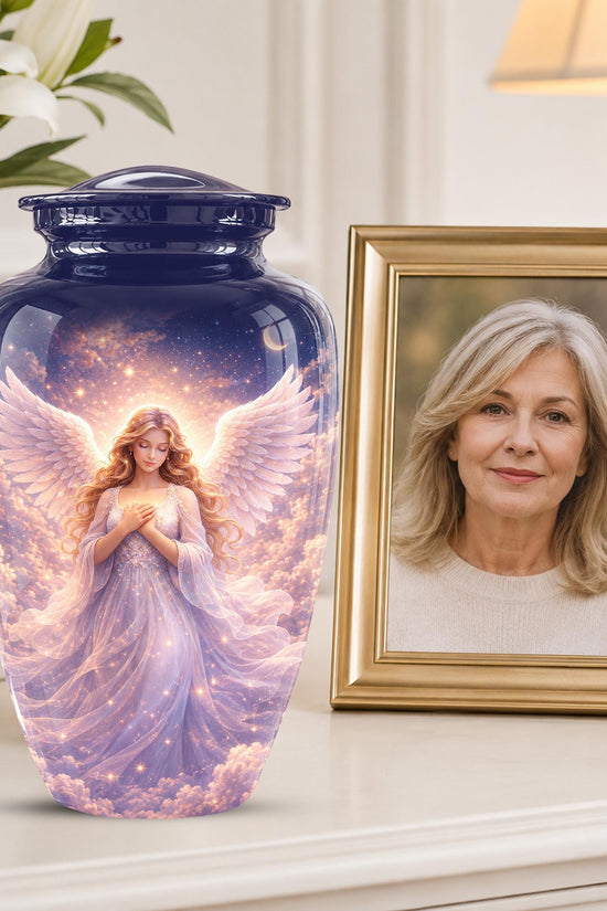 Personalized Angel Wings Urn for Human Ashes - Memorial Keepsake Tribute Urn
