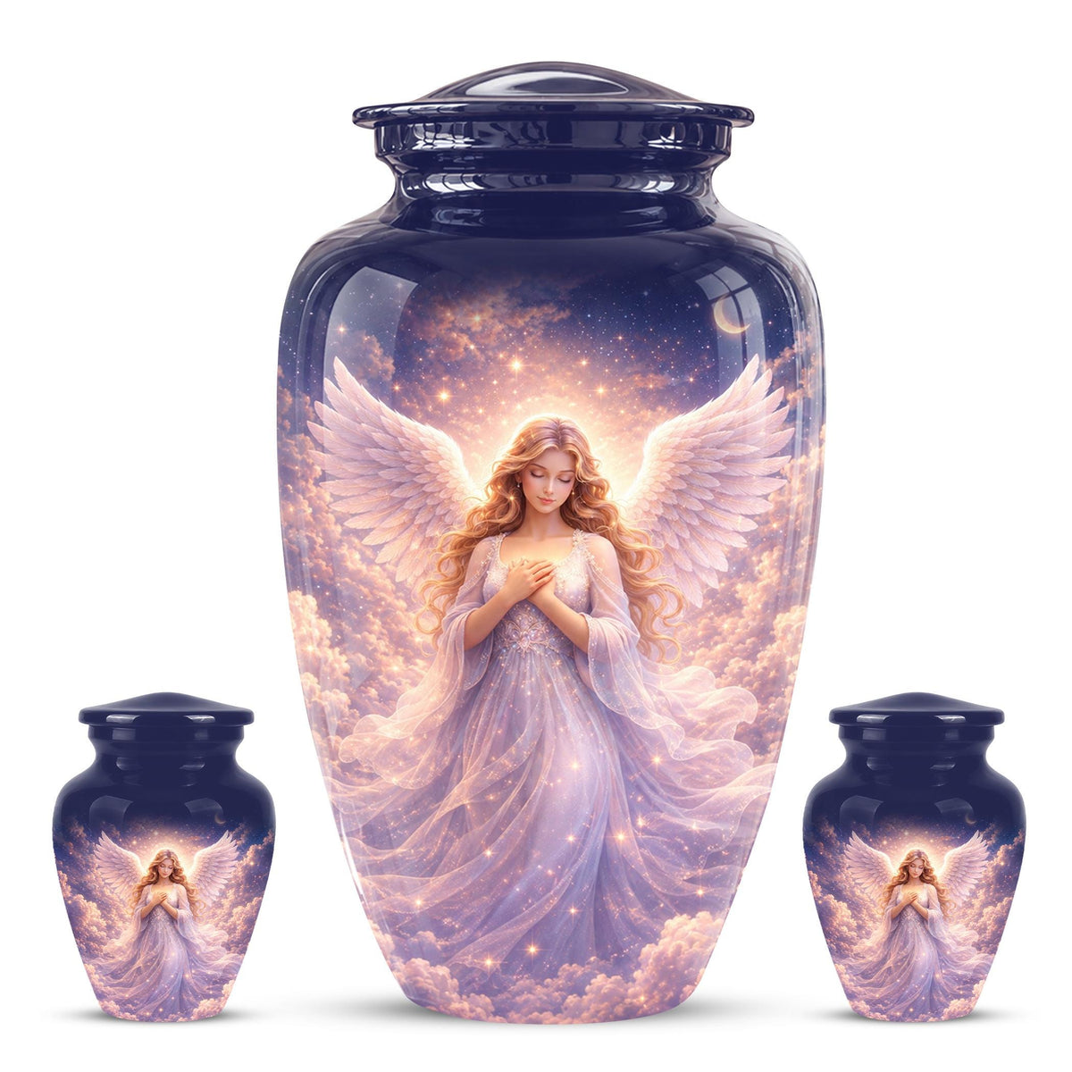 Personalized Angel Wings Urn for Human Ashes - Memorial Keepsake Tribute Urn