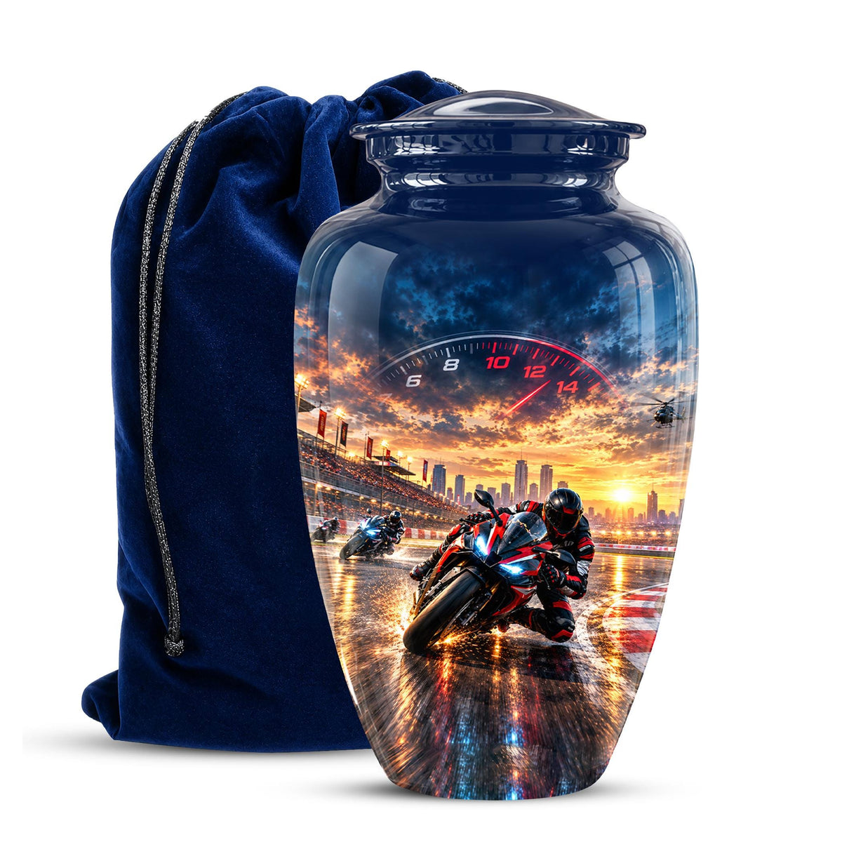 Personalized Motocross Cremation Urn, Custom Dirt Bike Memorial Ashes (200 Cubic)