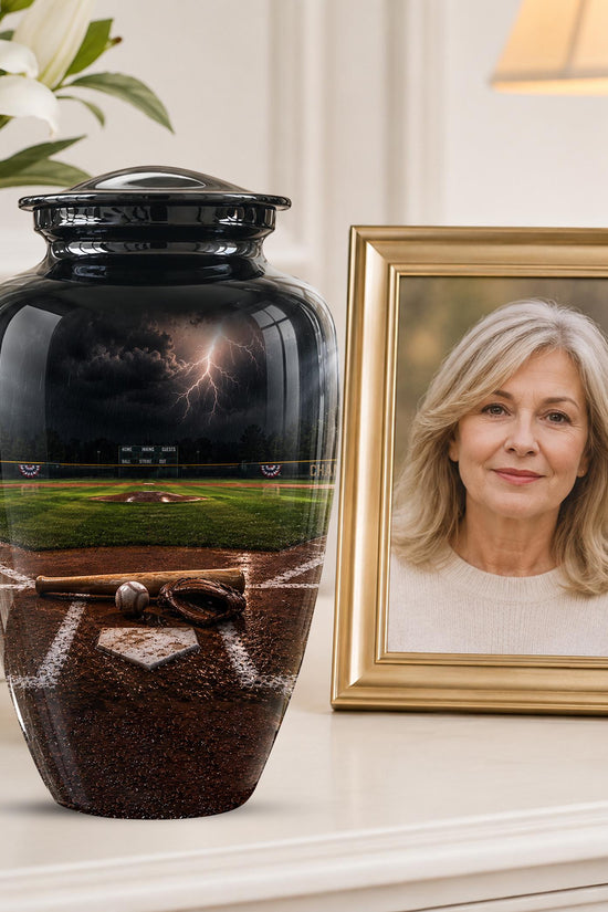 Personalized Baseball Cremation Urn - Adult Memorial Keepsake Urn