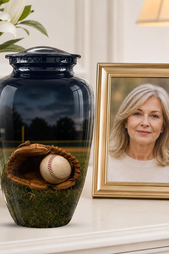 Baseball Cremation Urn for Ashes - Baseball Glove and Ball Memorial Urn