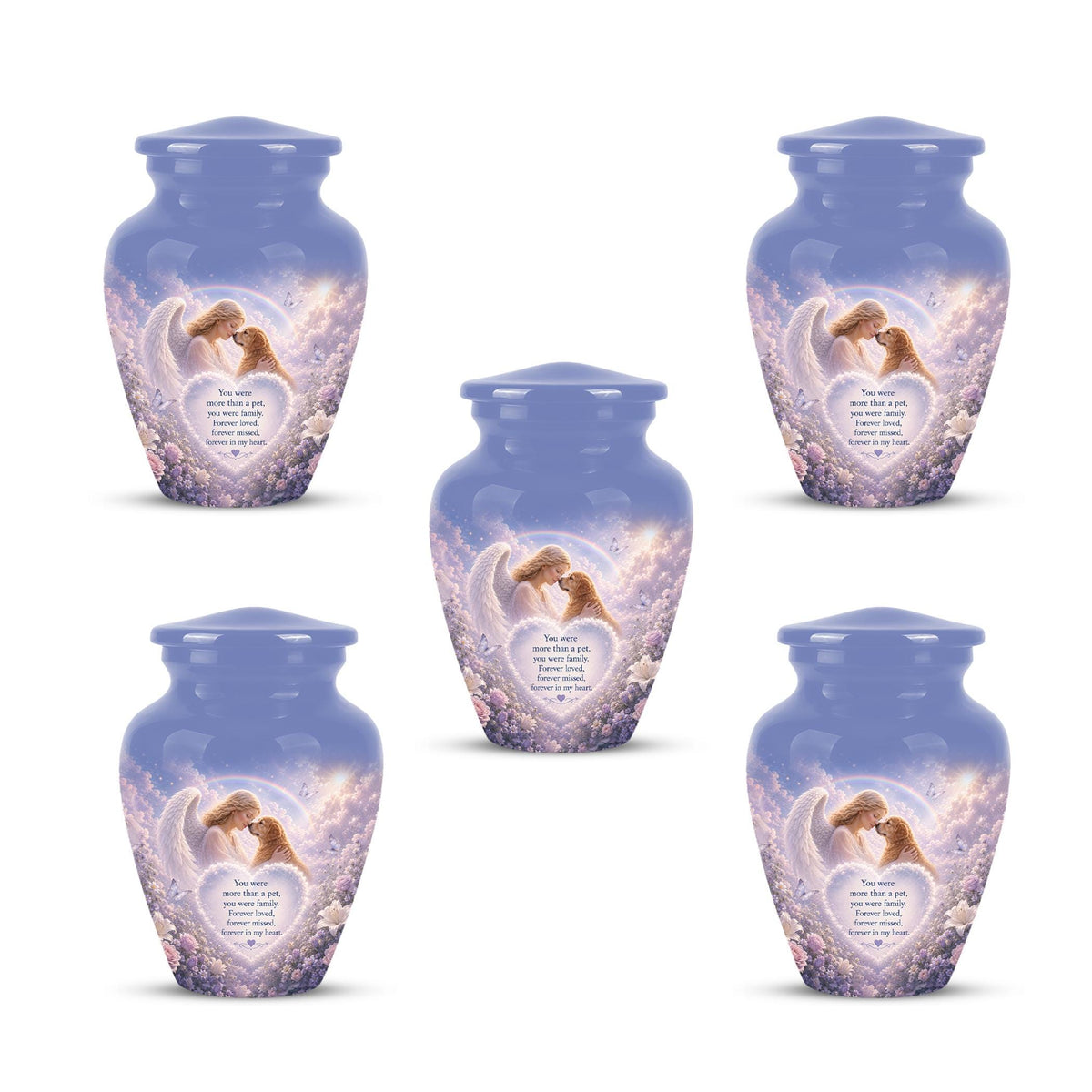 Personalized Angel Rainbow Dog Cremation Urn - 200 Cubic  Inch Pet Memorial Ashes