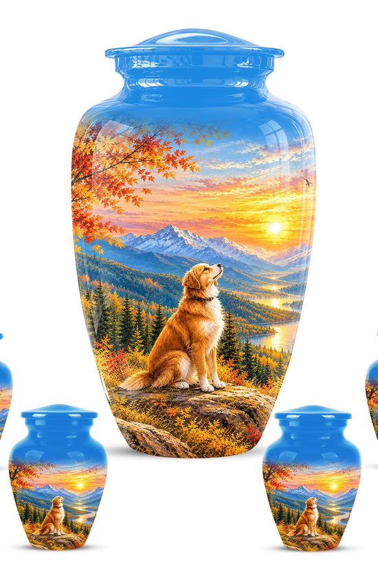 Personalized Golden Retriever Cremation Urn for Ashes, Mountain Dog Memorial Urn, Golden Retriever Tribute Urn - Nature Pet Memorial (200 Cubic)