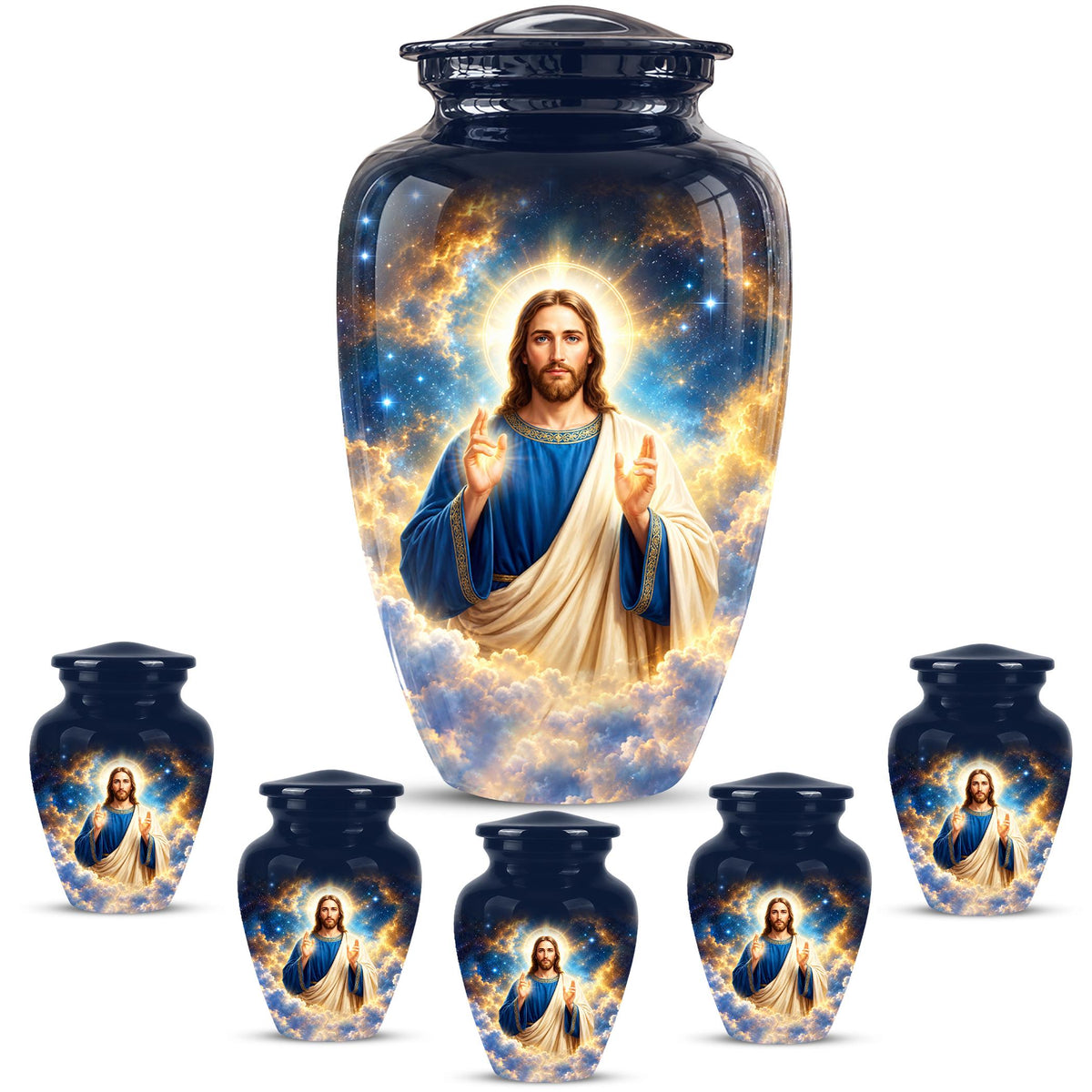 Personalized Jesus Cremation Urn - Christian Memorial Ashes (200 Cubic)