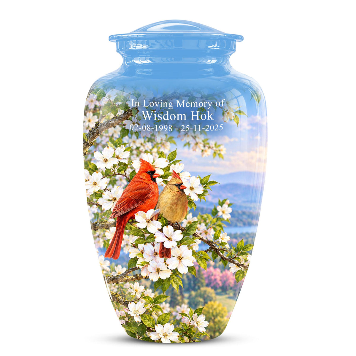 Personalized Cardinal Cremation Urn, Red Bird Memorial Keepsake (200 Cubic  Inch)