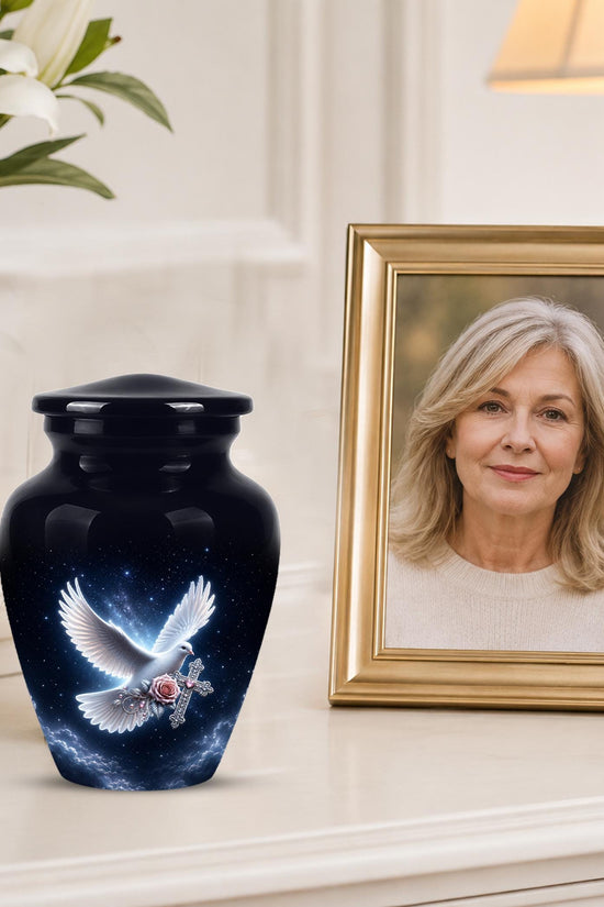 Cremation Urn for Human Ashes | Flying White Dove Memorial Urn - Personalized Adult Urns