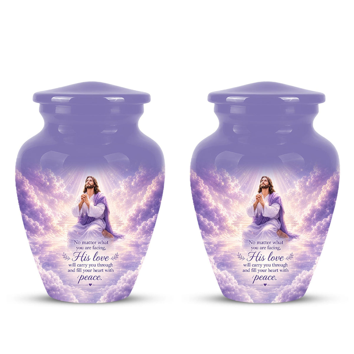 Christian Jesus Urn for Human Ashes, Memorial Keepsake, Religious Funeral Tribute