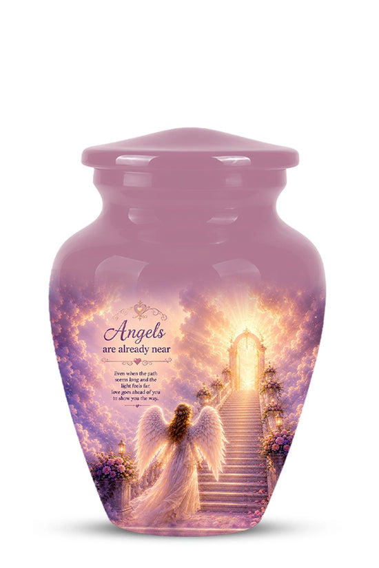 Personalized Angel Wings Urns for Human Ashes - Pink Crematon Urn for Adults