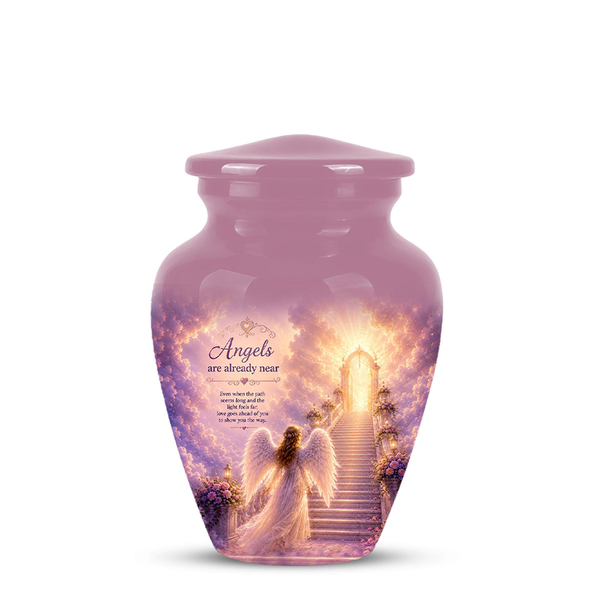 Personalized Angel Wings Urns for Human Ashes - Pink Crematon Urn for Adults