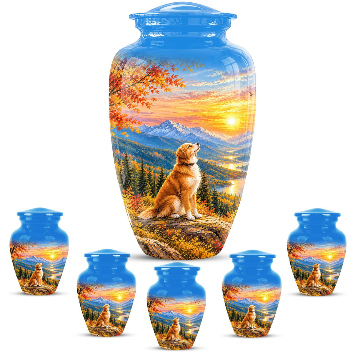 Personalized Golden Retriever Cremation Urn for Ashes, Mountain Dog Memorial Urn, Golden Retriever Tribute Urn - Nature Pet Memorial (200 Cubic)