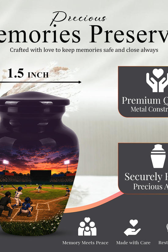 Baseball Cremation Urn for Ashes - Youth Baseball Team Memorial Urn