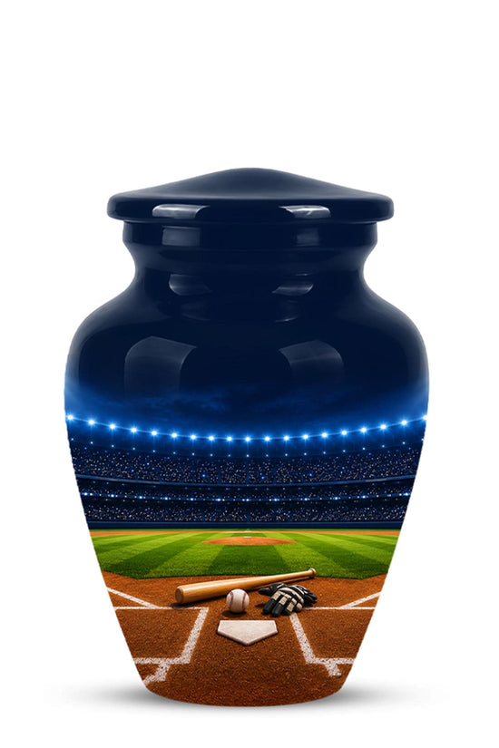 Personalized Baseball Stadium Cremation Urn for Ashes - Custom Memorial Funeral Urn