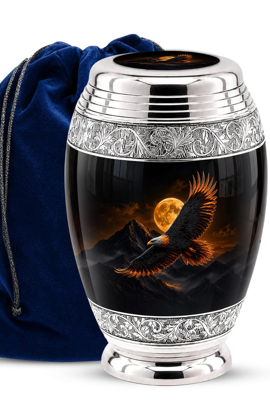 Bald Eagle Cremation Urn for Ashes - Golden Moon Mountain Memorial Urn