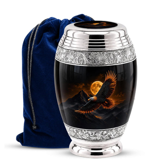 Bald Eagle Cremation Urn for Ashes - Golden Moon Mountain Memorial Urn