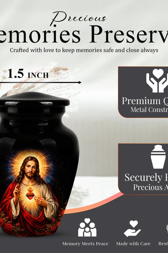 Memorials Urn for Human Ashes,Jesus Christ Memorial Urn  - Personalized Adult Funeral Keepsake