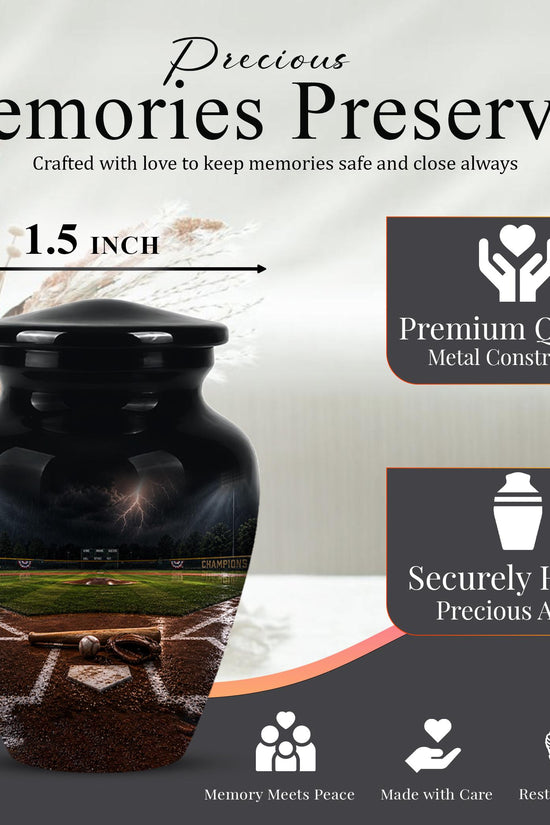 Personalized Baseball Cremation Urn - Adult Memorial Keepsake Urn
