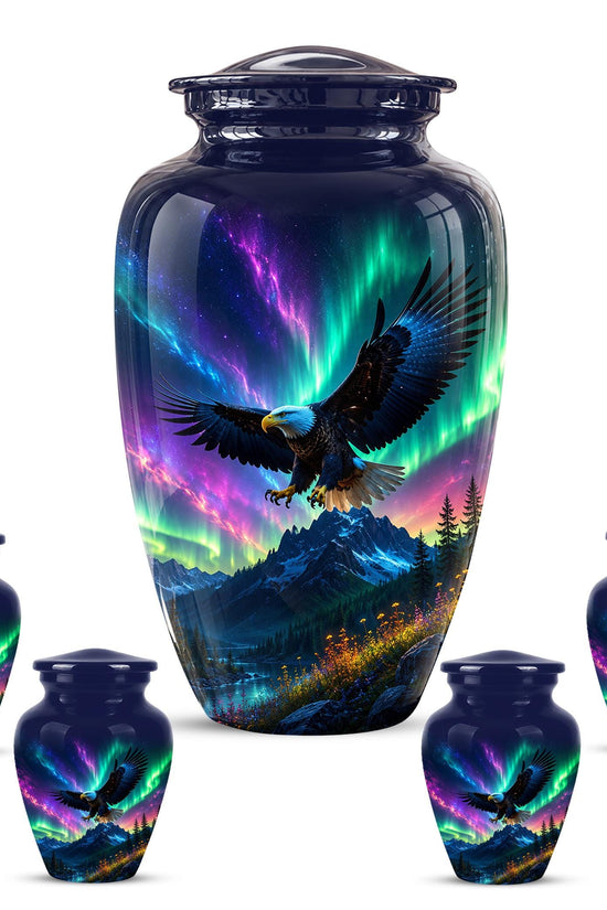 Eagle Cremation Urn for Ashes - Northern Lights Bald Eagle Memorial Urn
