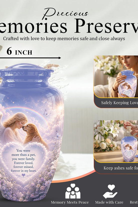 Personalized Angel Rainbow Dog Cremation Urn - 200 Cubic  Inch Pet Memorial Ashes