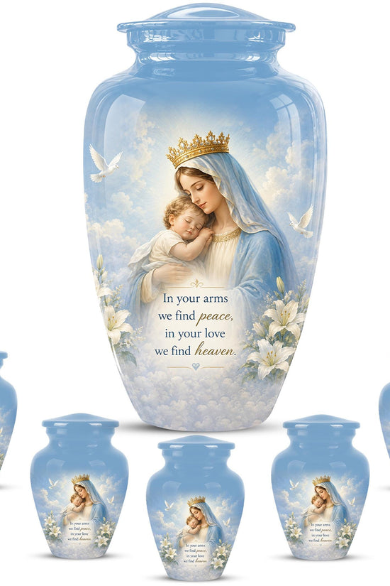 Angel Mom Cremation Urn - Blue Dove Memorial Ashes Container