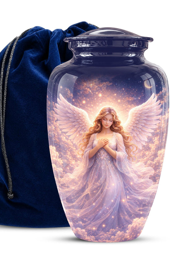 Personalized Angel Wings Urn for Human Ashes - Memorial Keepsake Tribute Urn