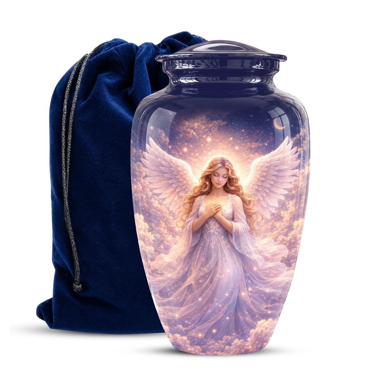 Personalized Angel Wings Urn for Human Ashes - Memorial Keepsake Tribute Urn