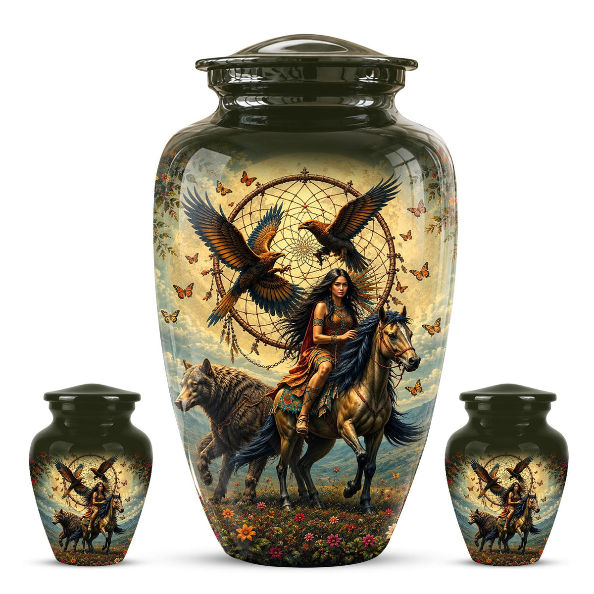 Personalized Urns for Human Ashes Adult - Native American Urn for Ashes