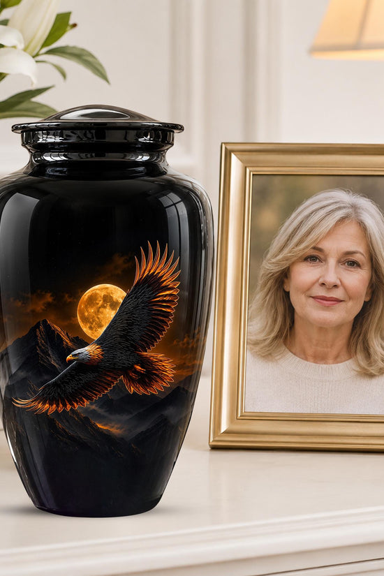Eagle Cremation Urn for Ashes - Black Bald Eagle Memorial Urn