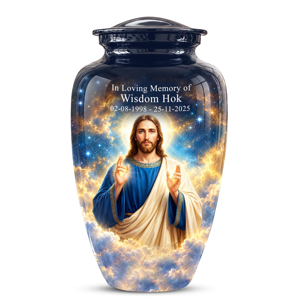 Personalized Jesus Cremation Urn - Christian Memorial Ashes (200 Cubic)